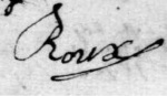 Signature de Jean Roux lors de son Mariage